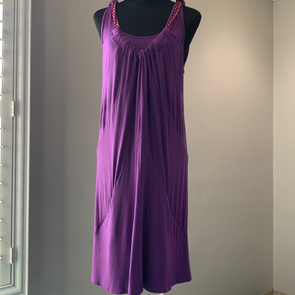 Marciano Purple sun dress with chain details with pee a boo back - Size M
